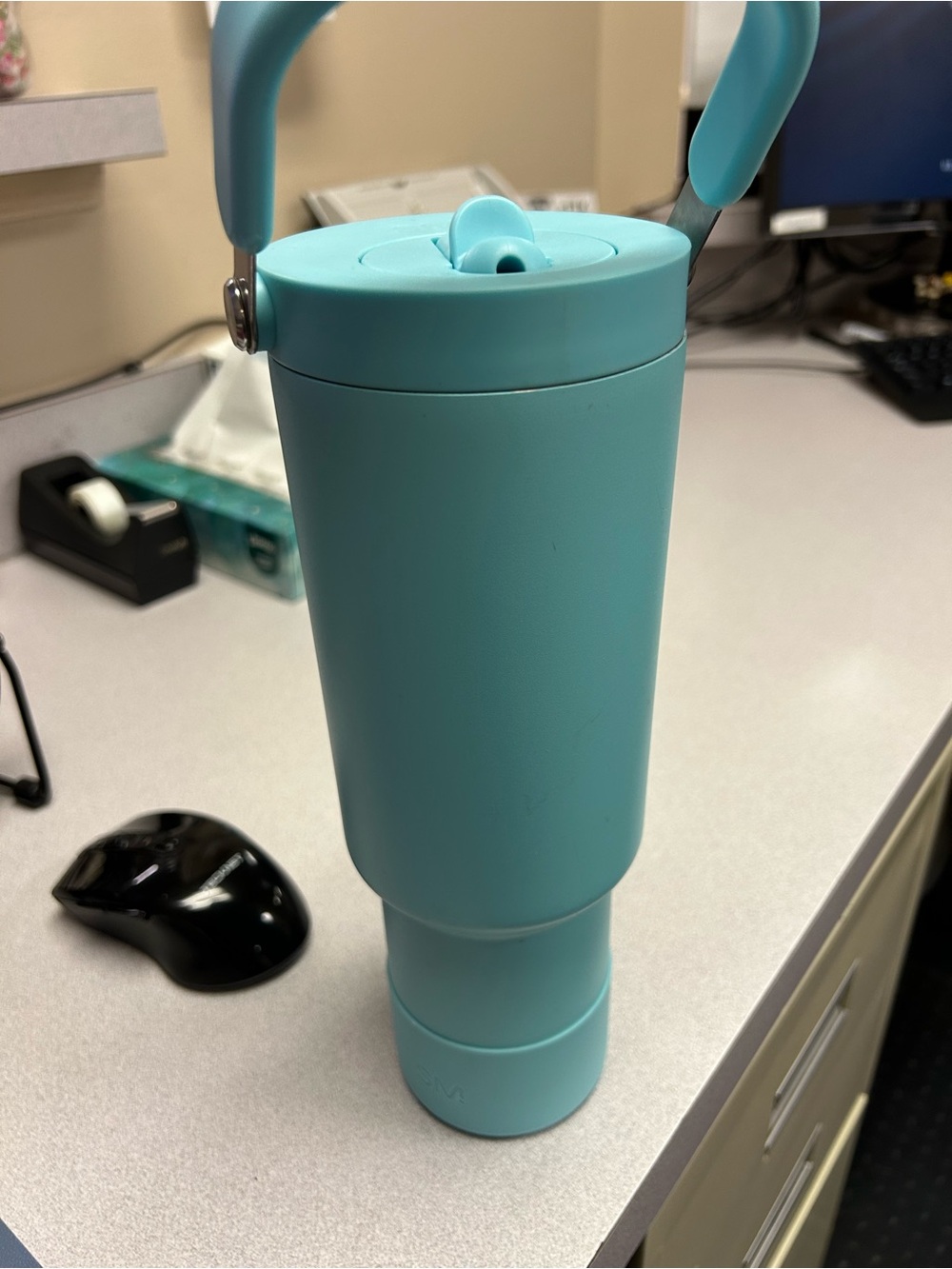 Turquoise Insulated Travel Tumbler with Handle - Brand Unspecified